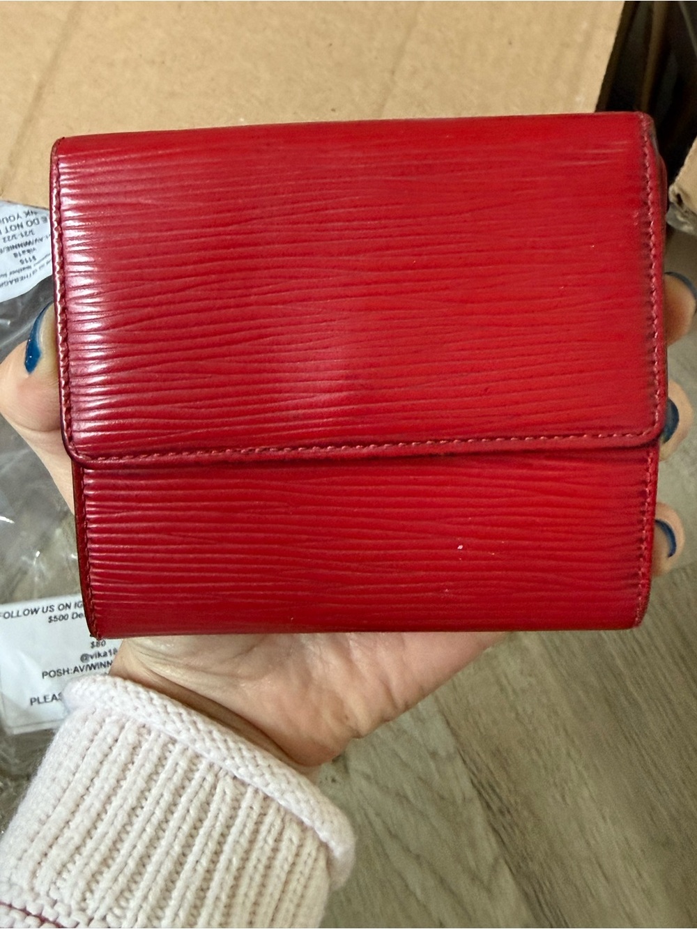 Louis Vuitton Red Epi Leather Compact Wallet